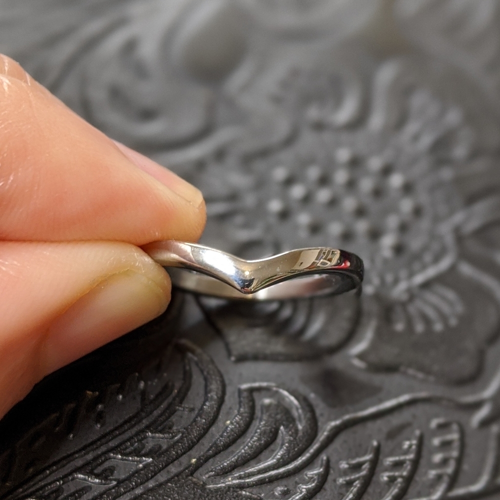 Chevron stainless steel ring stacking ring
